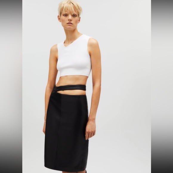LEATHER MIDI SKIRT KAIA X ZARA